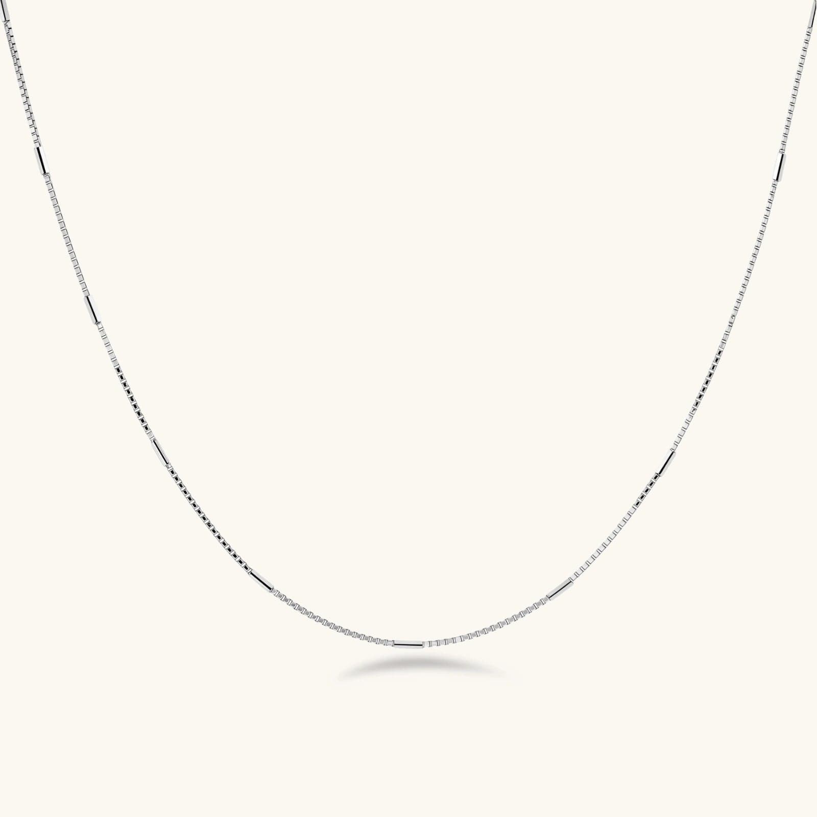 Collier Chaîne Rythme, argent sterling 925 plaqué platine - bijou VALDESSE