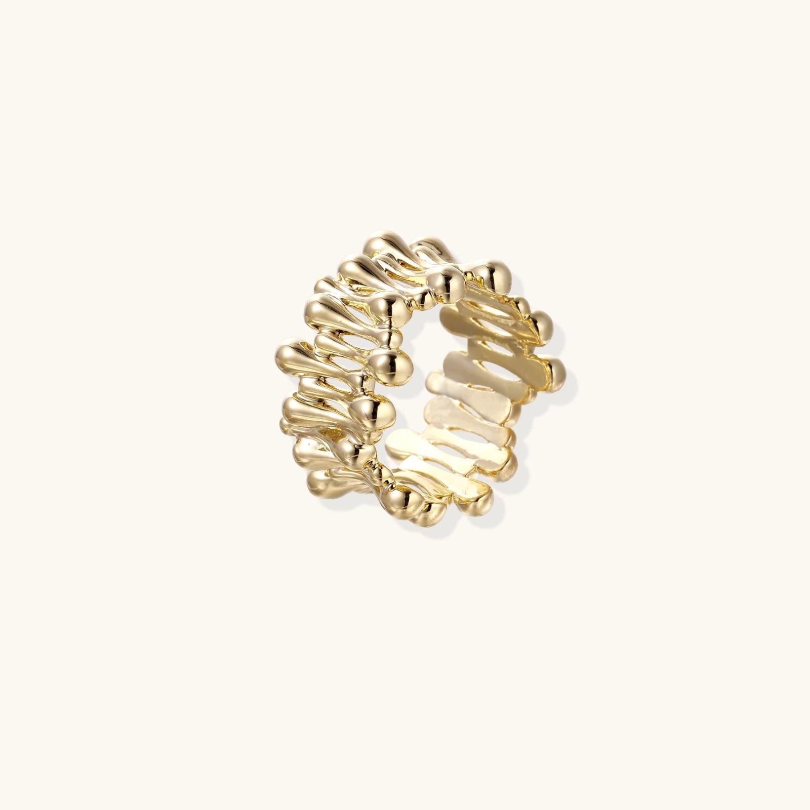 Bague Sculpture Corde Dorée, laiton plaqué or 18k - bijou femme VALDESSE