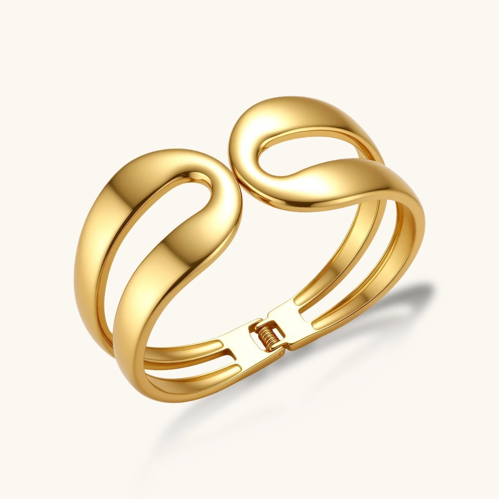 Manchette Bold Infinie, acier inoxydable plaqué or 18k - bijou femme VALDESSE