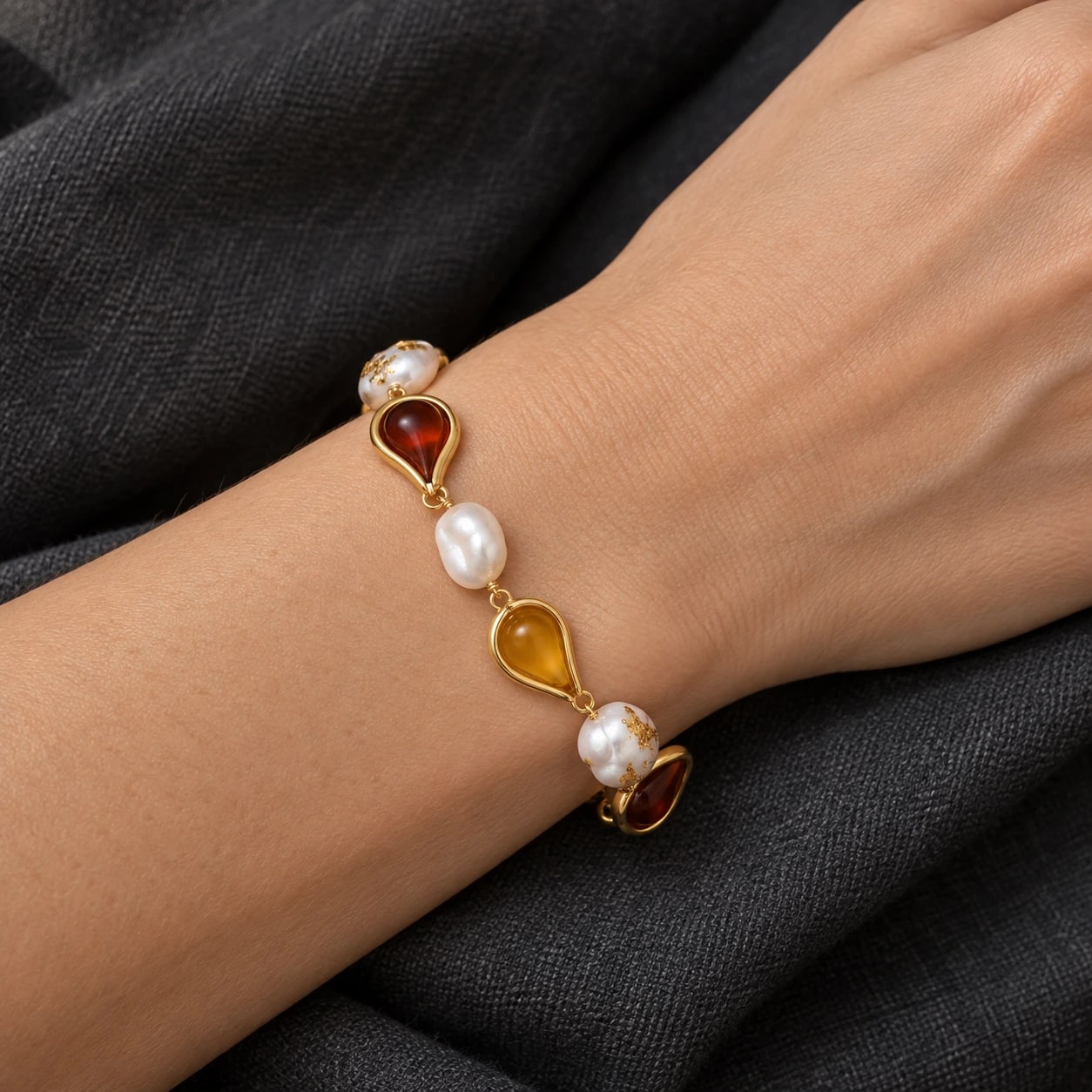 Bracelet Goutte d'Or VALDESSE, vue portée