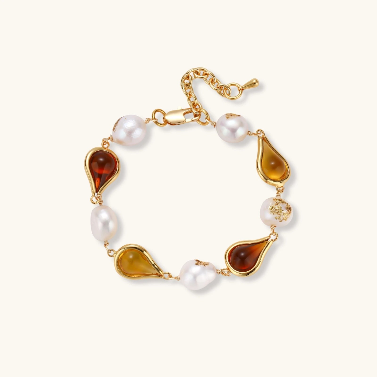 Bracelet Goutte d'Or, laiton plaqué or 18k · perles d’eau douce - bijou femme VALDESSE