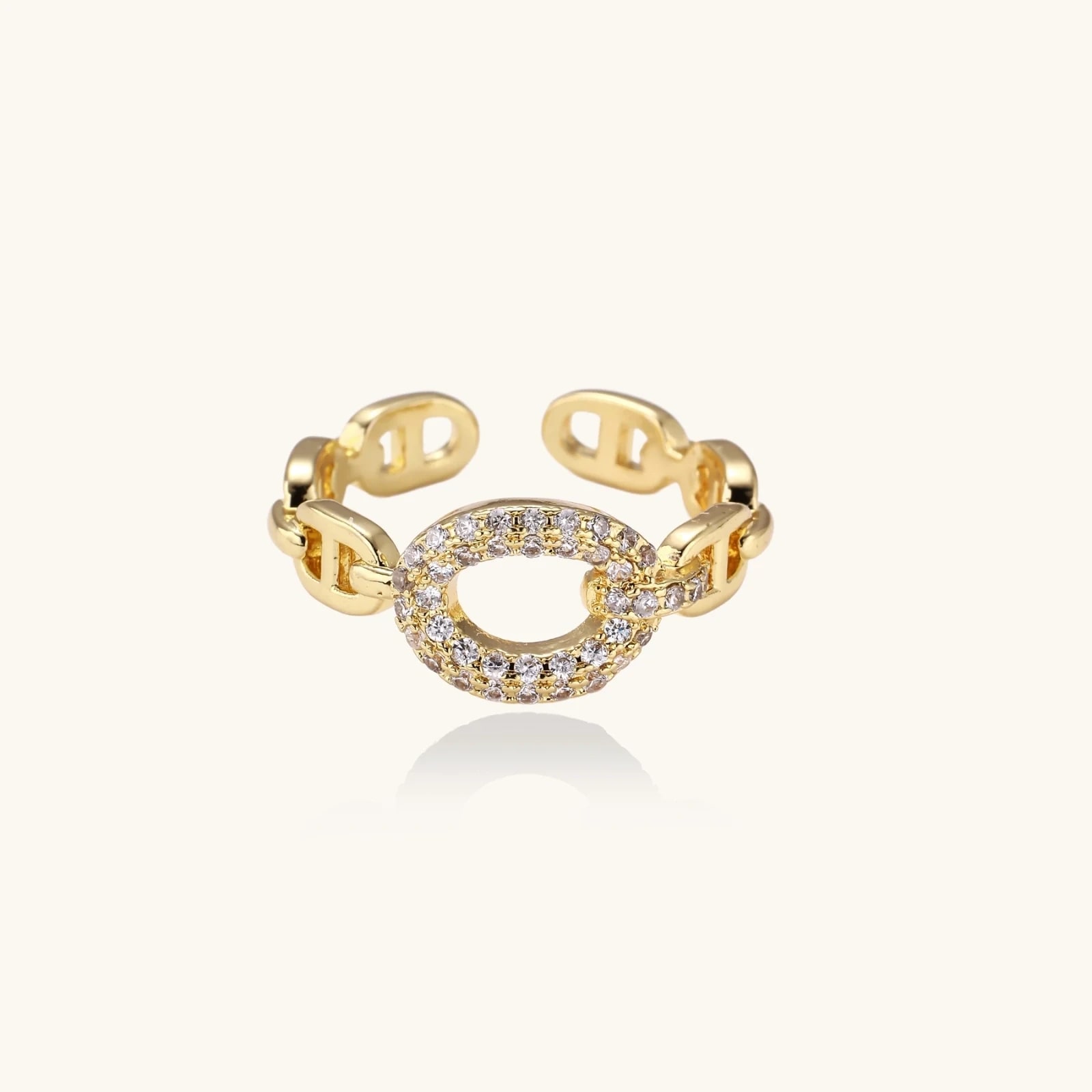 Bague Chaîne Dorée, photographie du bijou, vue 3