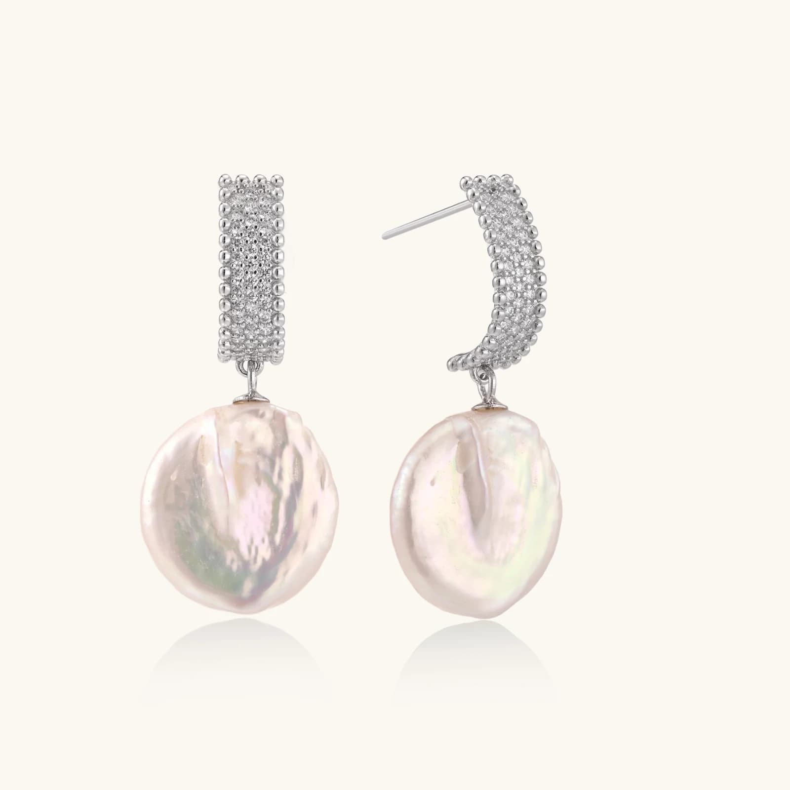 Boucles Pendantes Perles Baroques, argent 925 rhodié · perles baroques - bijou VALDESSE