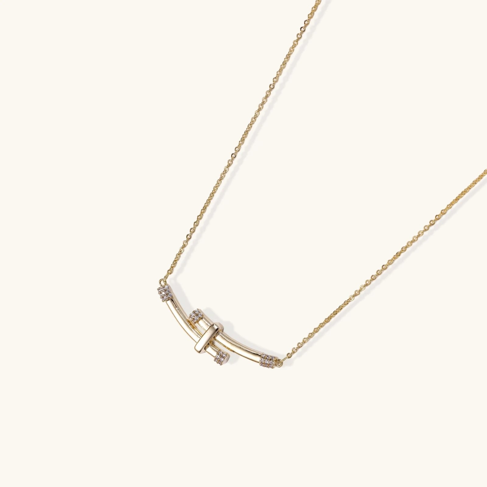 Collier Arc Cristal Bambou, photographie du bijou, vue 2